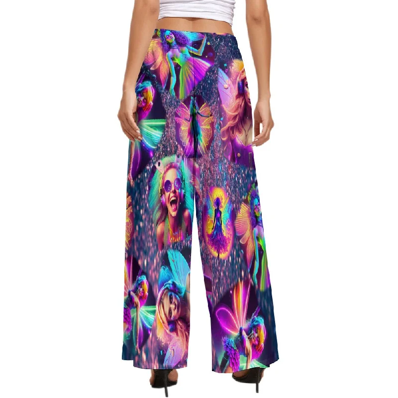 “Festival Fairies” Women’s Wide Leg Pants Classic Flared Pants