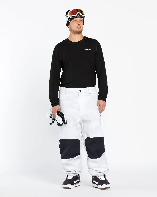 Mens Snow Billow Pants - White Camo Comfortable Denim Trousers