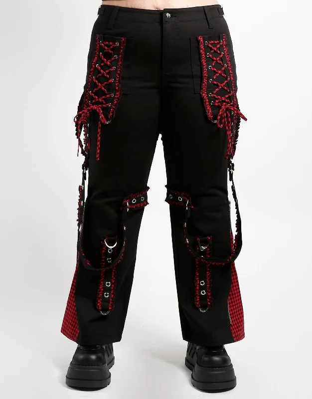 CURVE SOLID BO PEEP DARK STREET PANT RED Trendy Tapered Pants