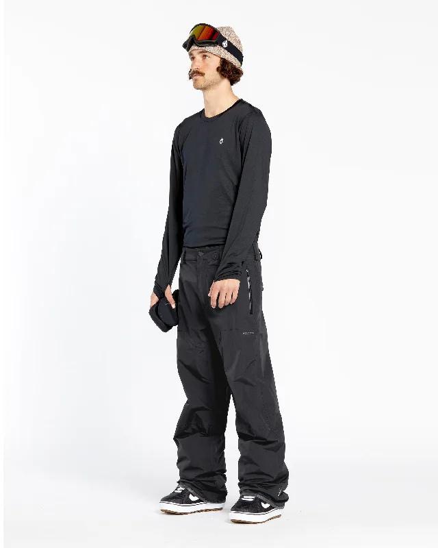 Mens L Gore-Tex Pants - Black Classic Pleated Pants