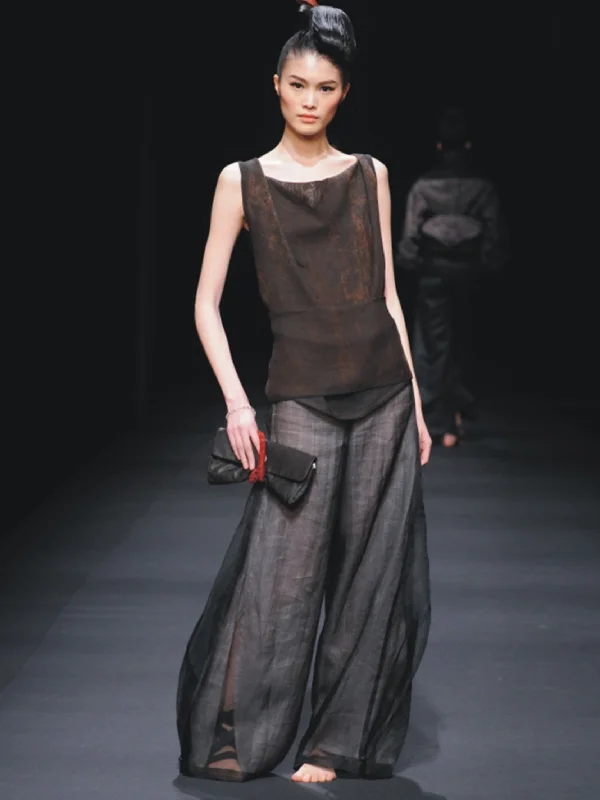 Silk long pantskirts Relaxed Linen Pants