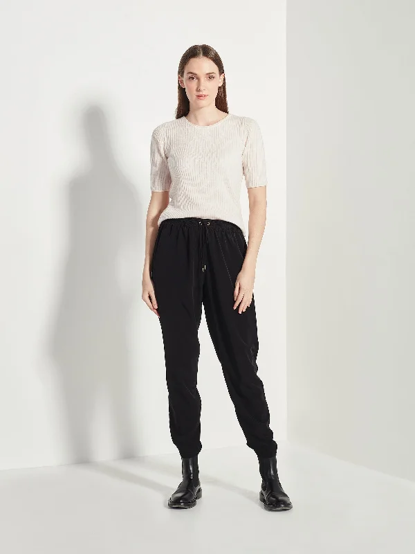 Leonard Pant (Silk CDC) Black Elegant Dress Pants