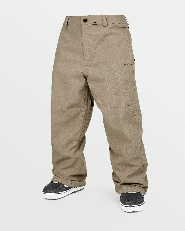 Mens Snow Billow Pants - Chestnut Brown Slim-Fit Khaki Pants