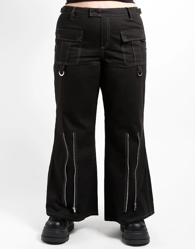 CURVE PEACE CARGO PANT BLACK Comfy High-Waist Jeans