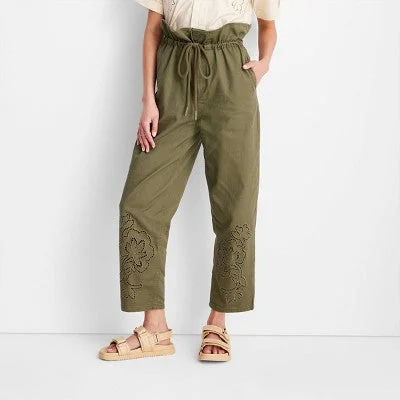 Future Collective w/Jenny K Lopez Olive Green High-Waisted Eyelet Pants Soft Stretch Leggings Future Collective w/Jenny K Lopez Olive Green High-Waisted Eyelet Pants Soft Stretch Leggings