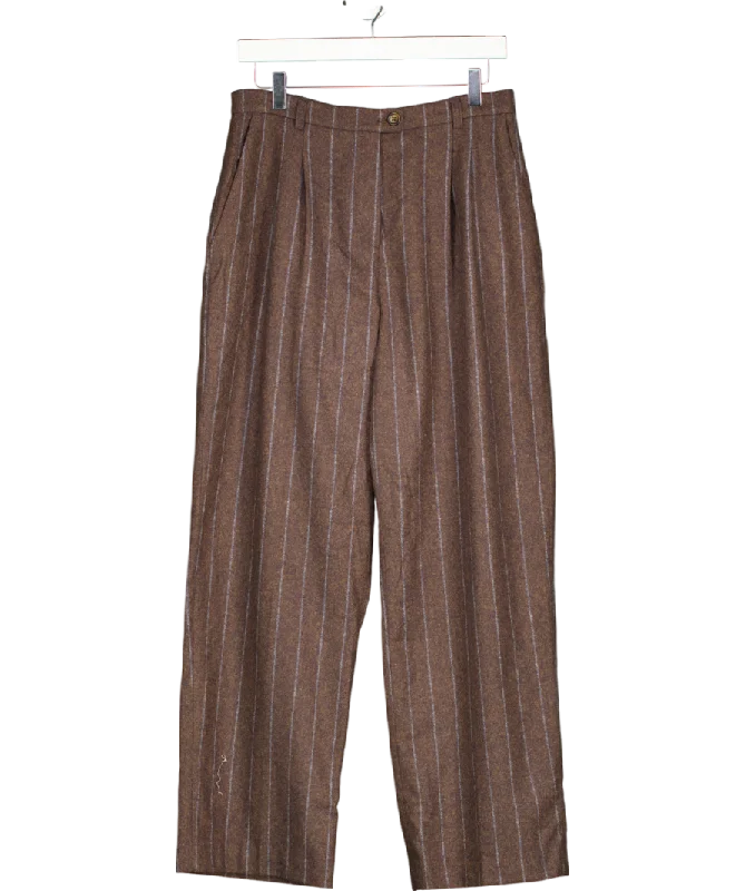 Rouje Brown Classic Straight Pants In Wool And Lace UK 14 Casual Sweatpants Style