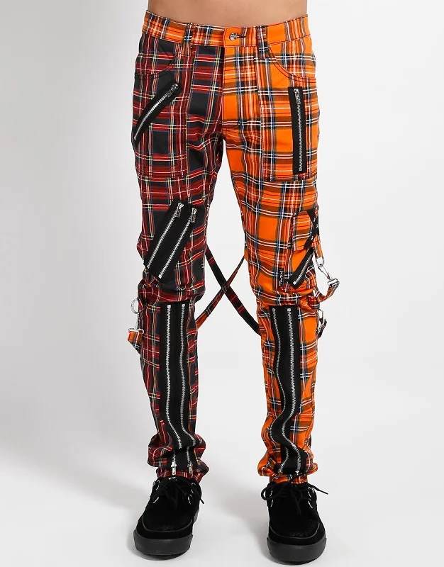 MADNESS PANT BLACK/ORANGE PLAID Casual Yoga Pants