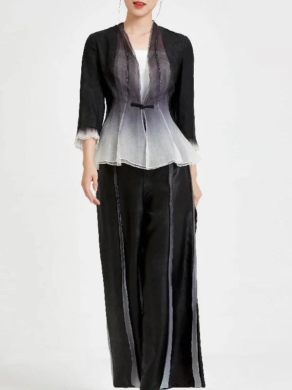 Spliced wide leg pants Cozy Knit Pants