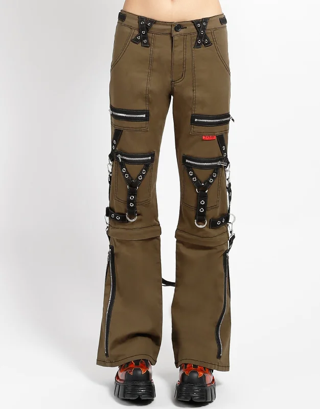 ZIP TO ZIP PANT ARMY Elegant Palazzo Trousers