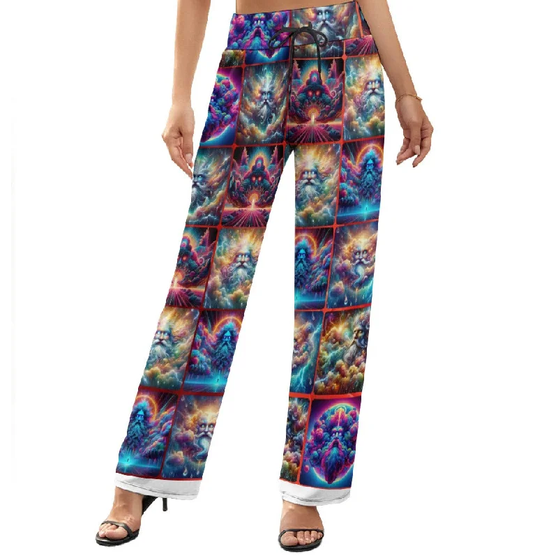 “Storm Clouds of God” Women's Wide Leg Pants Sleek Black Pants
