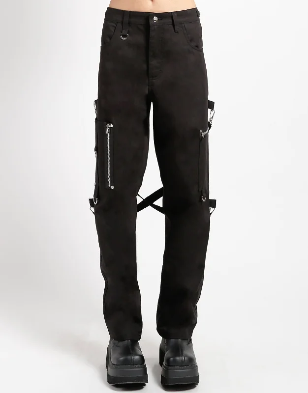 SKATE PUNK BONDAGE PANT Elegant High-Waist Pants