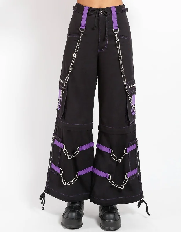 SKULL ZIP OFF PANT PURPLE Warm Wool Trousers