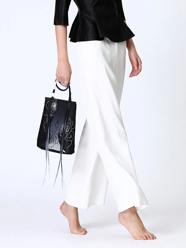 Viscose linen loose pants Formal Linen Trousers