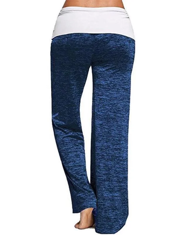 Wide-Leg Drawstring Women Yoga Pants Fashionable Work Pants