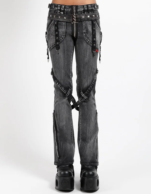 POWER BELT PANT BLACK Elegant Dress Pants