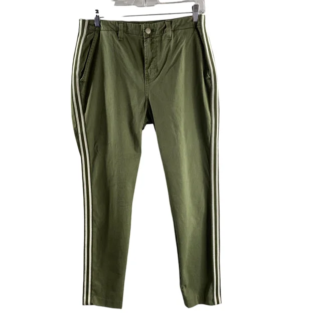 L'AGENCE Size 27 Olive Track Stripe Cotton NWT PANTS Classic Chino Pants