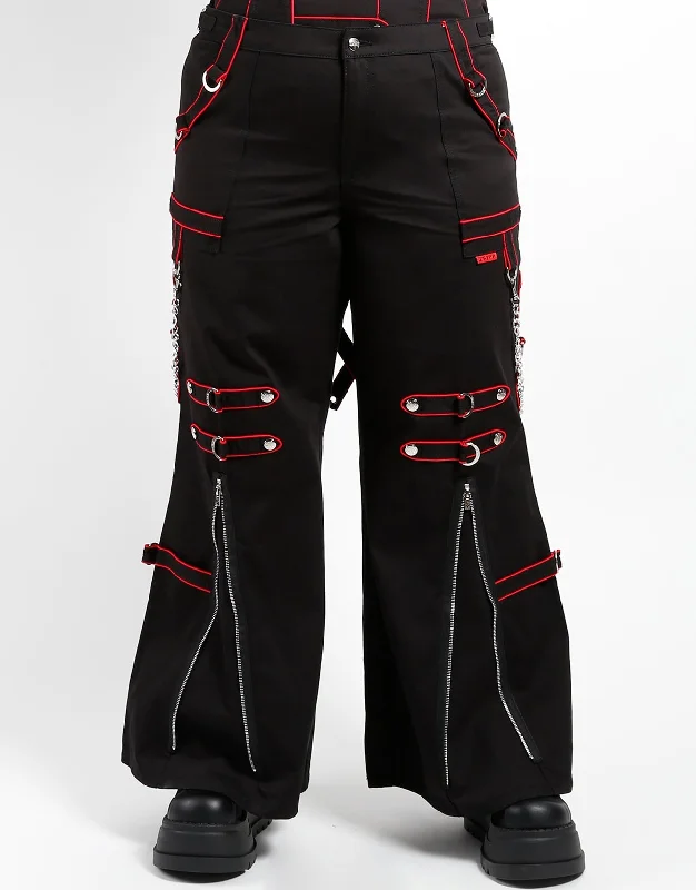 CURVE BAND DARK STREET PANT RED Casual Wide Pants