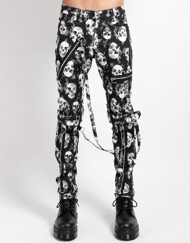 BONDAGE PANT SKULL Stylish Paperbag Waist Pants