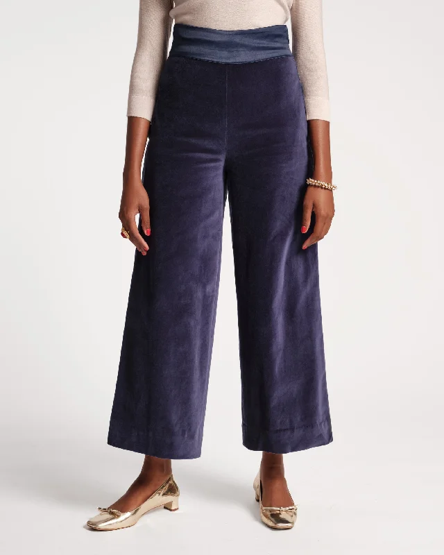 Tuxedo Pant Velvet Navy Stretch Fit Pants