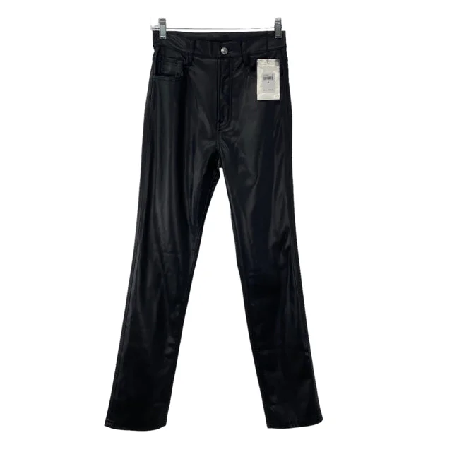 7 FOR ALL MANKIND Size 26 Black Faux Leather NWT PANTS Comfortable Maternity Pants