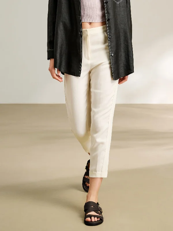 Gambiered Guangdong Silk Pencil Pants Fashionable Tapered Leg Pants