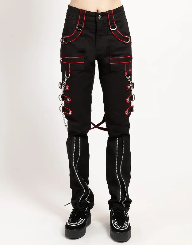 BAND PANT RED Casual Drawstring Pants