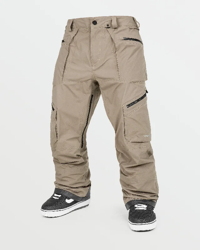 Mens Guch Stretch Gore Pants - Chestnut Brown Fashionable Button-Up Pants