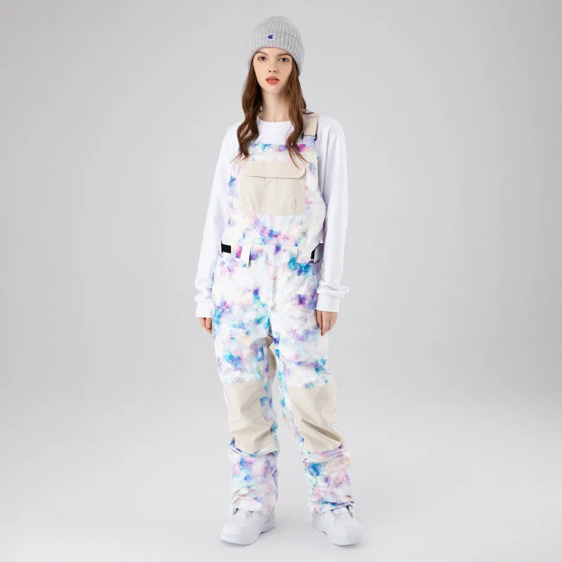 MARKERWAY Women's Colorful Snow Pants Bibs High-Waist Jogger Pants