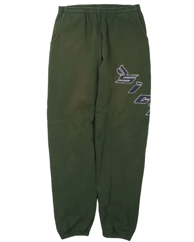 Green Sweat Pants Chic Checkered Pants