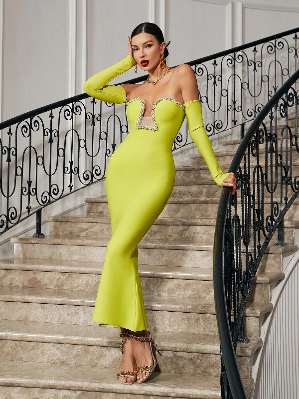 Alejandra Crystal Off Shoulder Maxi Dress Cozy Longline Maxi Dress