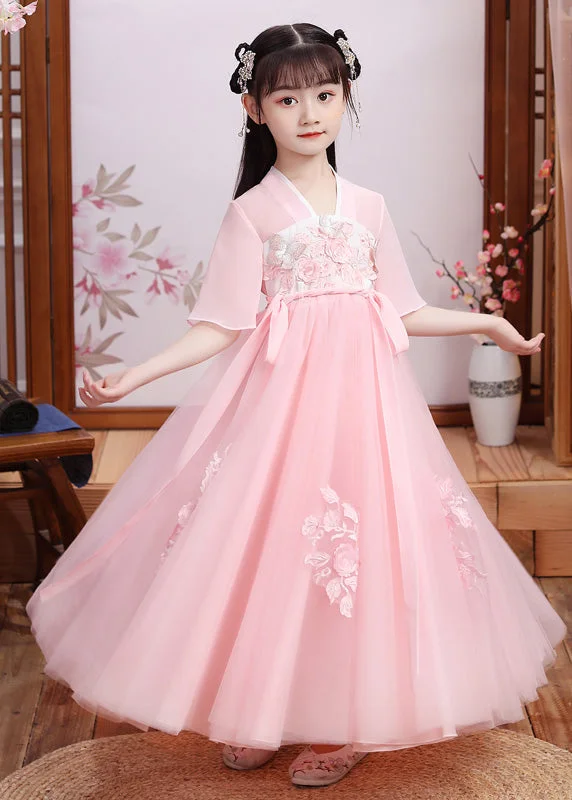 Boutique Pink V Neck Layered Patchwork Tulle Girls Maxi Dress Short Sleeve Stylish Boho Chic Maxi Dress Boutique Pink V Neck Layered Patchwork Tulle Girls Maxi Dress Short Sleeve Stylish Boho Chic Maxi Dress