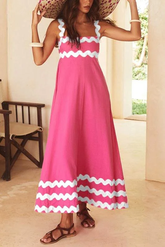 CAMI MAXI DRESS Fashionable Chiffon Tiered Maxi Dress