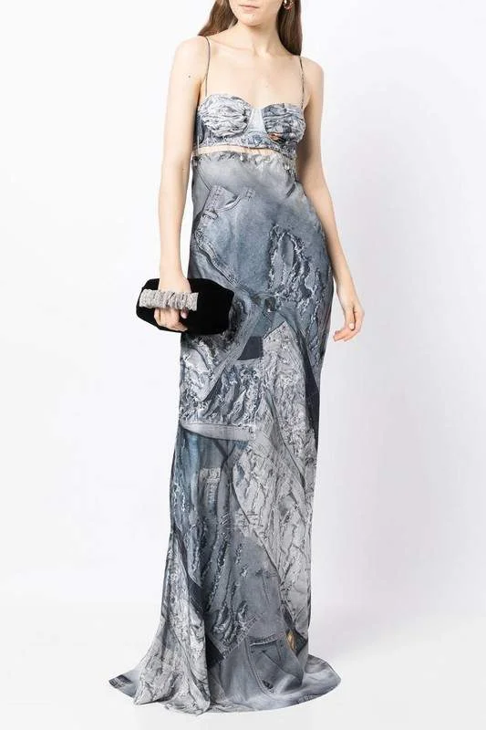 CAMISOLE GRAPHIC MAXI DRESS Elegant Boho Maxi Dress