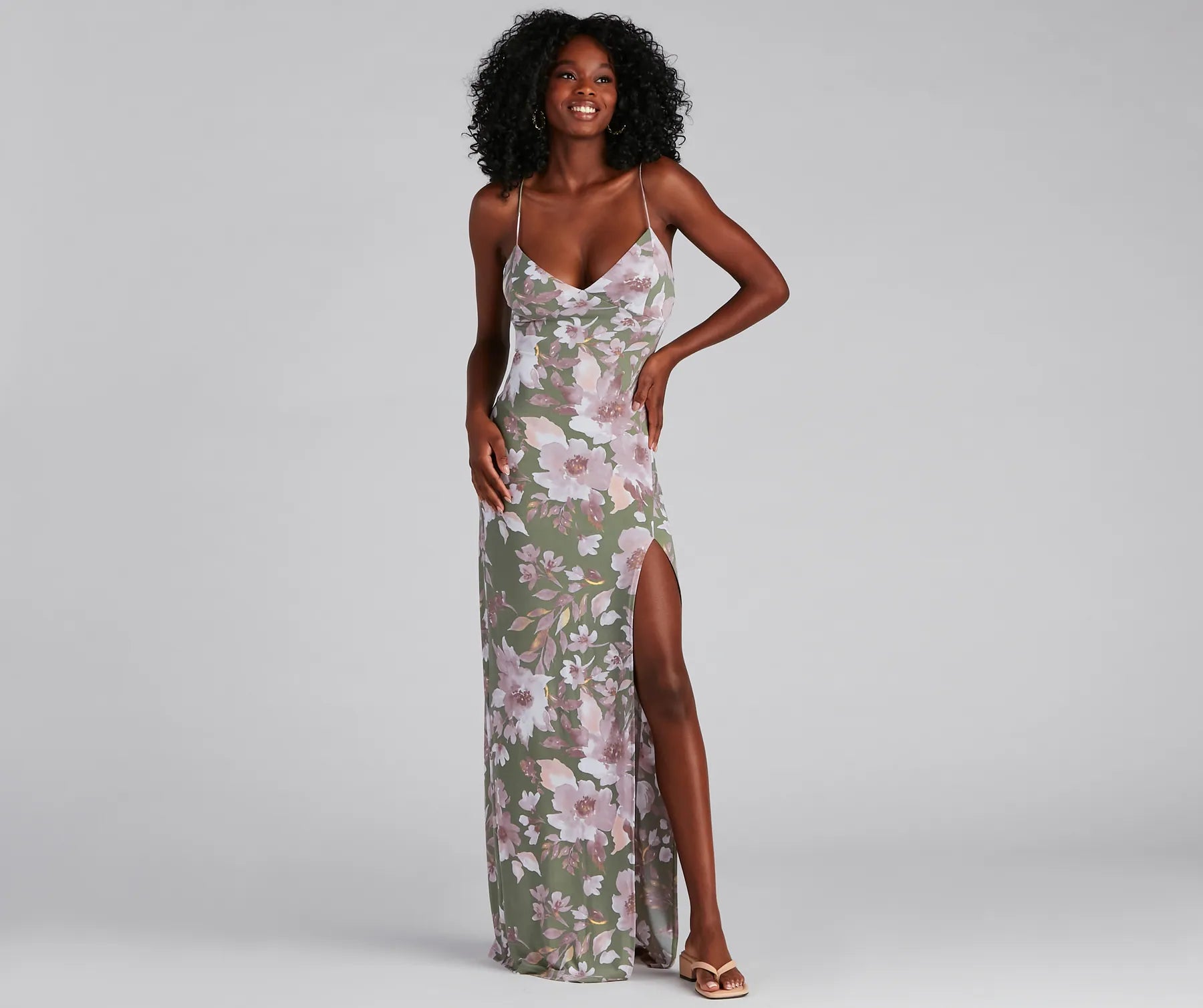 Chasing Sunsets Floral Maxi Dress Casual Maxi Dress with Pockets