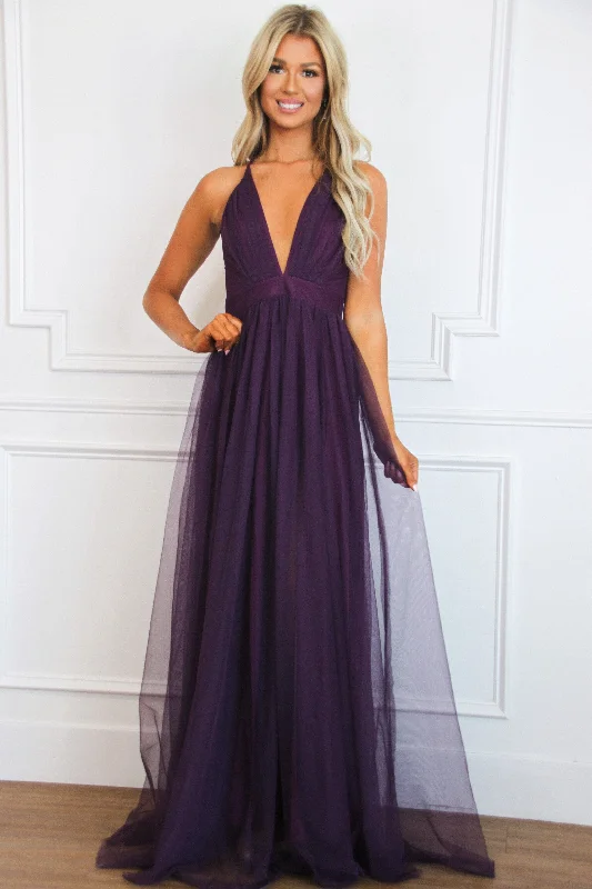 Forever Love Maxi Dress: Eggplant Chic Boho Print Maxi Dress