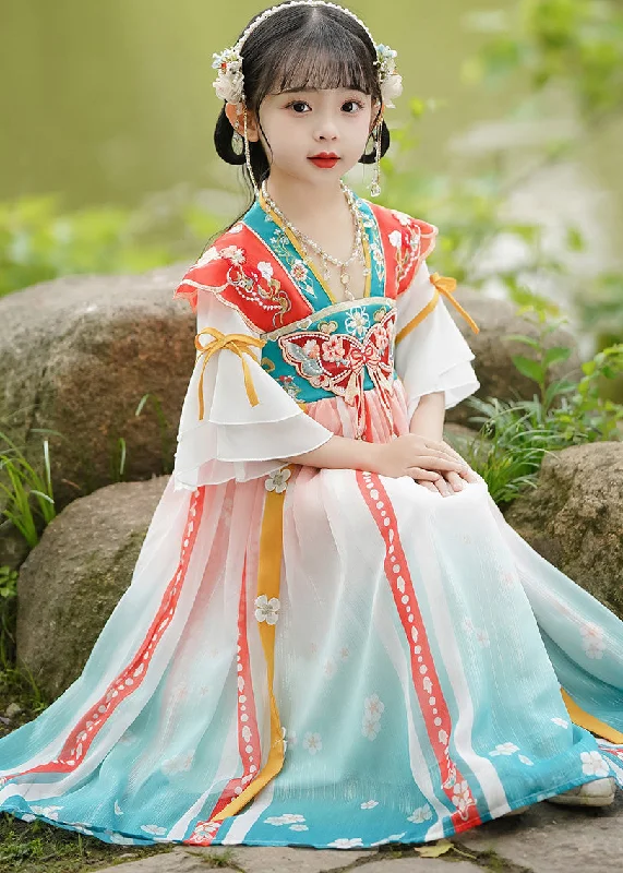 Handmade Embroideried Floral Wrinkled Bow Girls Maxi Dresses Half Sleeve Comfortable Long-Sleeve Maxi Dress Handmade Embroideried Floral Wrinkled Bow Girls Maxi Dresses Half Sleeve Comfortable Long-Sleeve Maxi Dress