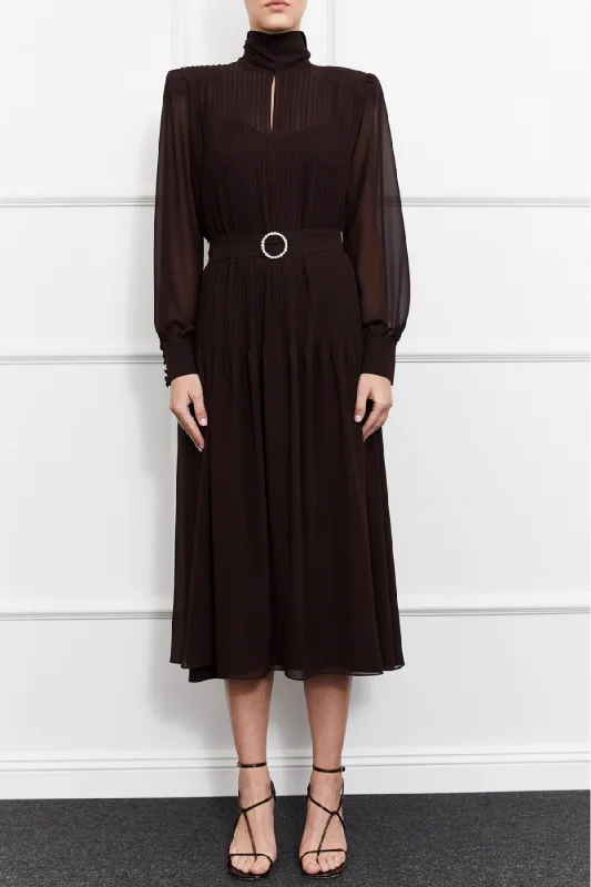 Kelsey Maxi Dress (Brown) Elegant Sleeveless Maxi Dress