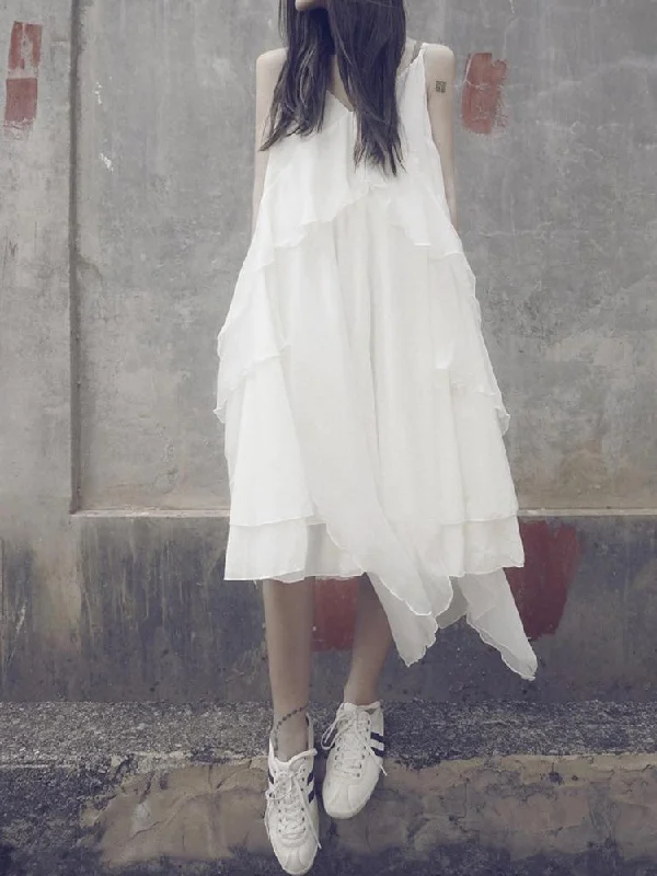 New Spaghetti Strap Chiffon Beach Maxi Dress Elegant Maxi Dress with Pockets
