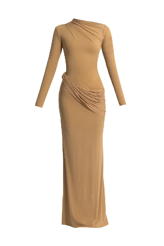 OLGA TAN MAXI DRESS Elegant Maxi Dress with Lace