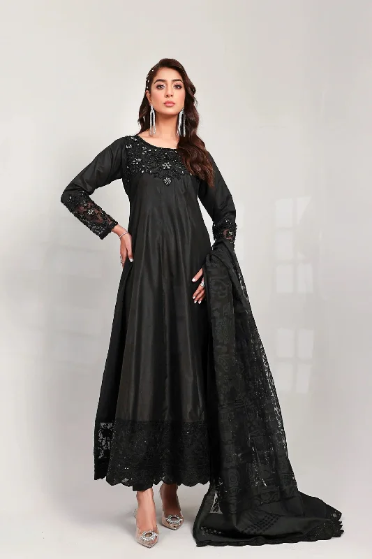 Black Pakistani Katan Maxi Dress Cozy Wrap Maxi Dress