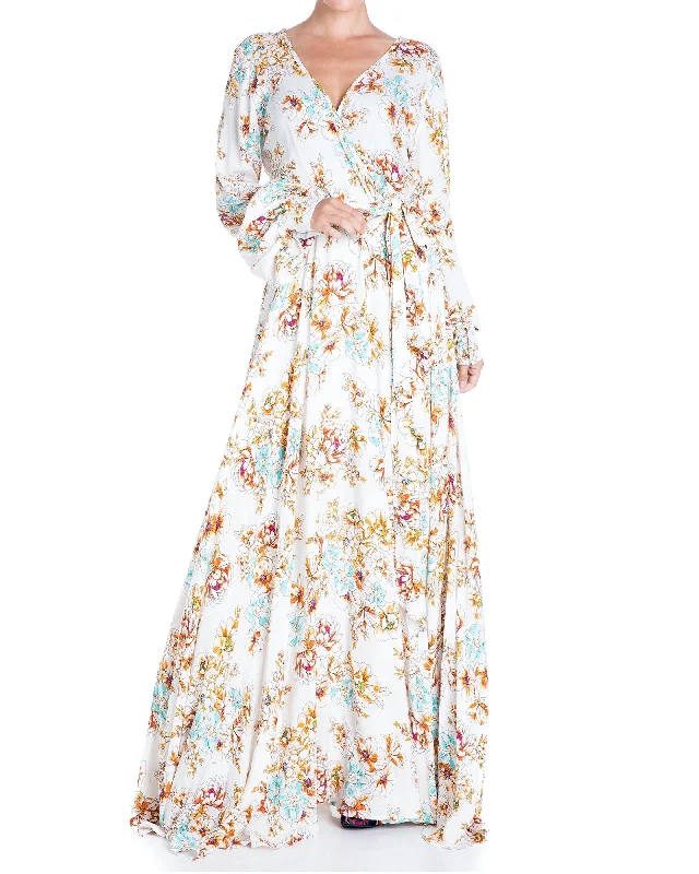 LilyPad Maxi Dress Comfortable Plunging Neckline Maxi Dress