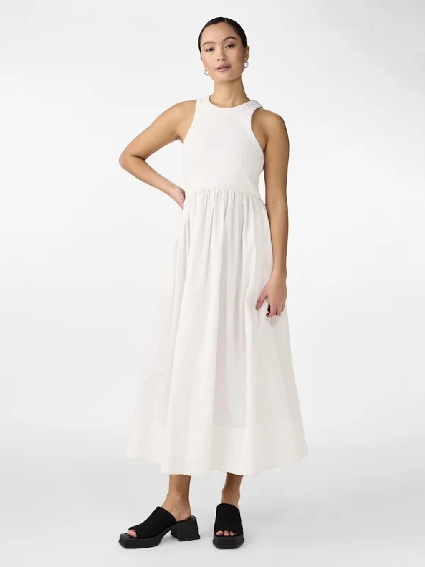 Miri Sleeveless Maxi Dress Star White Elegant Maxi Dress with Drapes