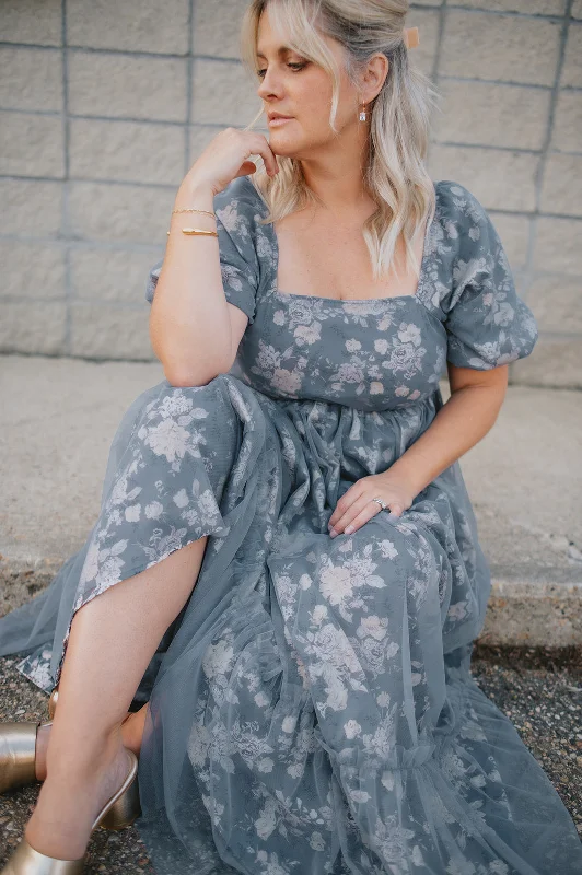 The Eloise Tulle Overlay Maxi Dress - PLUS Elegant Boho Maxi Dress