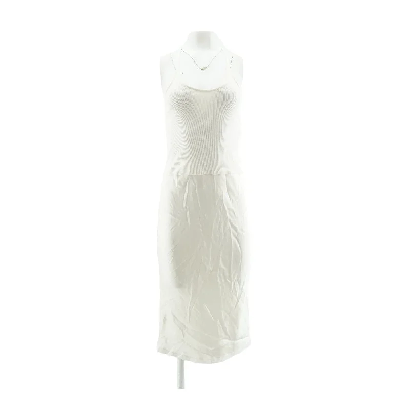 White Solid Maxi Dress Elegant Sleeveless Maxi Dress