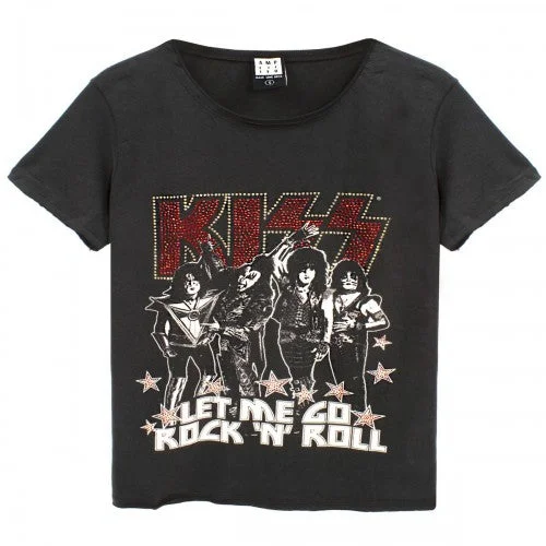 Amplified Womens/Ladies Let Me Go Rock N Roll Kiss Diamante T-Shirt Spandex Blend Rayon Blend Denim Blend Amplified Womens/Ladies Let Me Go Rock N Roll Kiss Diamante T-Shirt Spandex Blend Rayon Blend Denim Blend