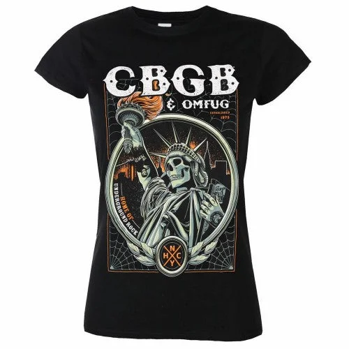 CBGB Womens/Ladies Liberty T-Shirt Mesh Blend Leather Blend Suede Blend