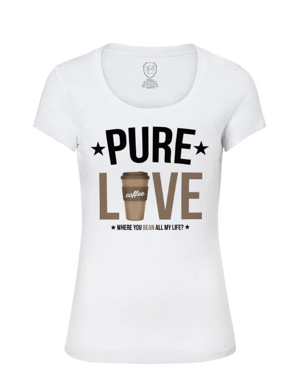 Pure Love Coffee Lover Women's graphic T-shirt WD316 Houndstooth Herringbone Solid