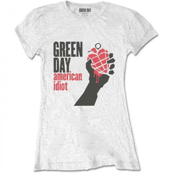 Green Day Womens/Ladies American Idiot T-Shirt Plaid T-Shirt Polka Dot Checkered