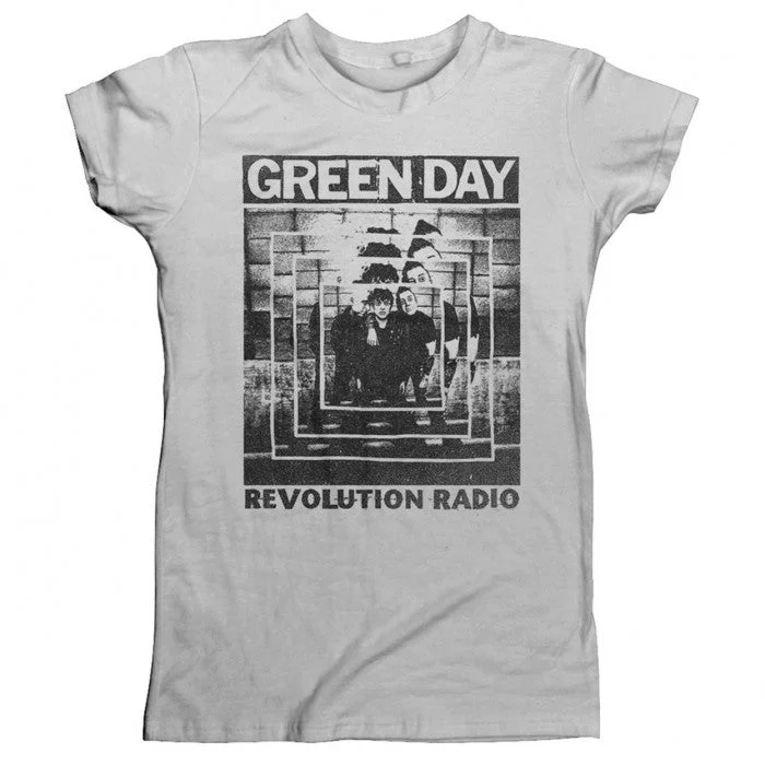 Green Day Womens/Ladies Power Shot T-Shirt Graphic T-Shirt Round Neck Polyester
