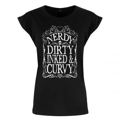 Grindstore Ladies/Womens Nerdy Dirty Inked & Curvy Premium T-Shirt Polka Dot Checkered Tartan Grindstore Ladies/Womens Nerdy Dirty Inked & Curvy Premium T-Shirt Polka Dot Checkered Tartan